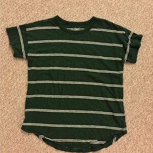 Madewell Forest Green Tee with White Accents
